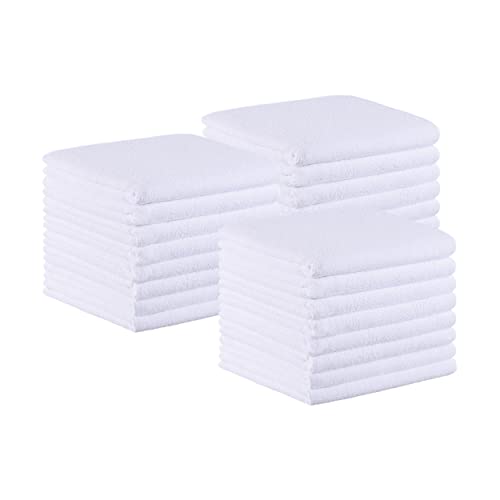 Image of Arkwright Bleach Resistant Salon Towels 24 Pack - Microfiber Hair Towels, Soft, Absorbent, Quick Dry, Lint Free Spa & Barber Towels for Hair Stylist, Nail Salon & Esthetician, 16 x 27, White