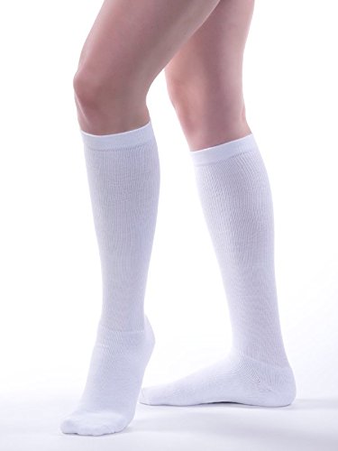 Allegro 20-30mmHg Athletic 325 Support Compression Socks (White) Medium