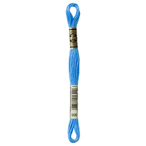 Image of DMC 117-996 6 Strand Embroidery Cotton Floss, Medium Electric Blue, 8.7-Yard