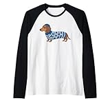 Hanukkah Dachshund Funny Wiener Dog Holiday Sweater Festive Raglan Baseball Tee