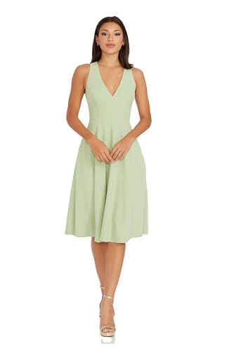 Image of Dress the Population Women's Catalina Solid Sleeveless Fit & Flare Midi Dress