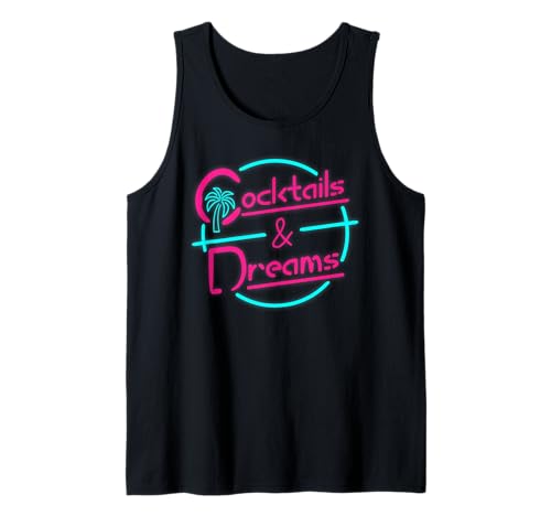 Cocktails and Dreams 80's Summer Retro Style Tank Top