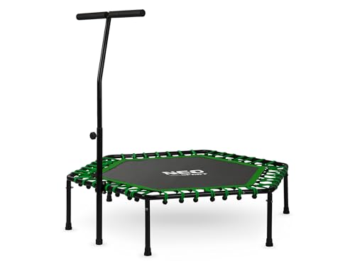 Neo-Sport Fitness Trampolin Klein Mit Höhenverstellbarem Haltegriff Mini...
