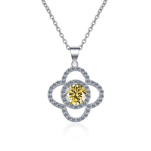 Pendentif Moissanite Couleur D 1CT diamant jaune pour bijoux femmes