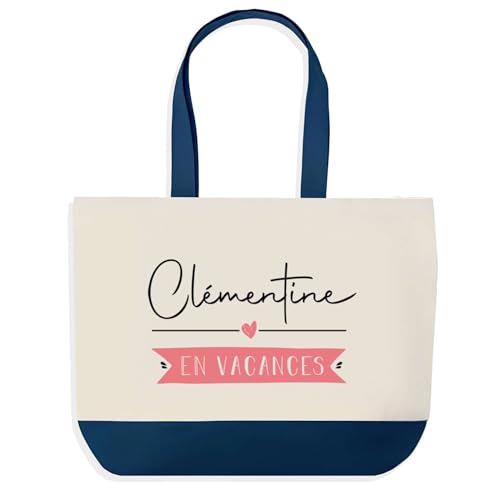 Sac de shopping bleu Clémentine : idée cadeau originale collègue