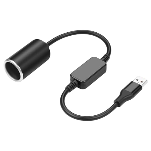 GINTOOYUN 24 W USB A hane till 12 V cigarett cigarettändare boosterströmkabel adapter för Dash Cam, GPS, bil led-ljusremsor och annan fordonselektronik (0,98 ft/0,3 M)
