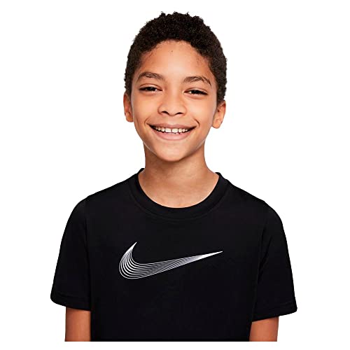 Nike Dri-FIT Big Kids' (Boys') Short-Sleeve Training Top (Medium, Black/White)3