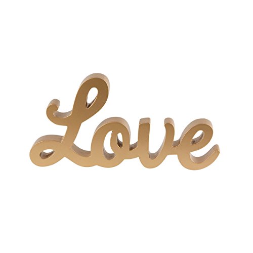 Preisvergleich Produktbild Unbekannt Holz Letter Love goldfarbig 20x11cm