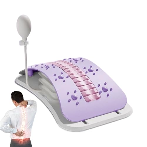 Tabla lumbar, ajustable, masajeador lumbar, dispositivo de estiramiento de columna vertebral | Equipo de estiramiento de fitness para casa, oficina, salón, dormitorio, viajes