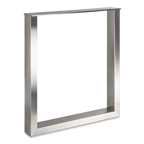 SOTECH Tischgestell KUFE ECHT Edelstahl/Profil 80 x 40 mm/Höhe: 720 mm/Tiefe: 600 mm höhenverstellbar Tisch-Untergestell Rahmengestell