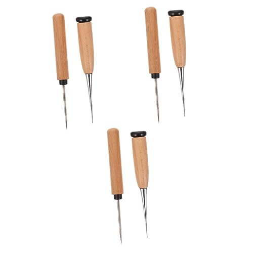 HOMSFOU 3 Ensembles Outils De Couture Cuir Avec Poignée Aiguilles À Piquage Pour Artisanat Et Réparation De Cuir 2 Pièces * 3