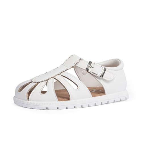 Image of QIY Toddler Girl Sandals Little Kids Summer Dress Shoes Open Toe Flats Princess Sandals for School Beach Party
