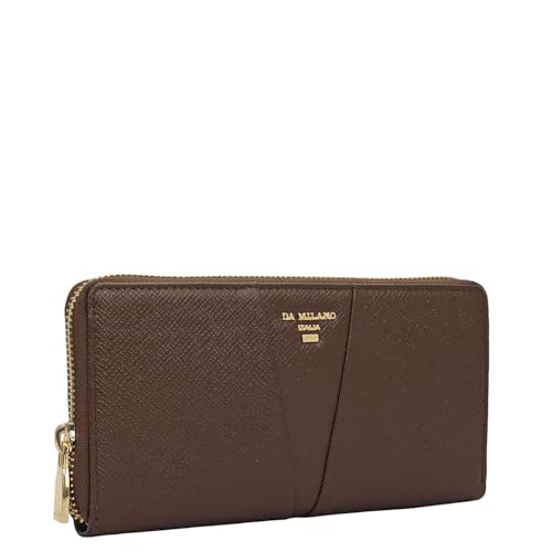 Image of Da Milano Premium Leather Wallet for Women | Multi Compartment Travel Wallet - Chocolate Brown