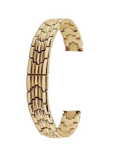 SUNJIA �X�`�[���X�g���b�v 8mm 10mm 12mm 14mm �X���� ���f�B�[�X �t�@�b�V���� �o���h �u���X���b�g ���v�o���h �A�N�Z�T���[(Gold,10mm)