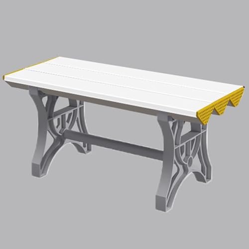 Banco de vestuario para baño Banco Cambiador de Plástico ABS para Baño, 90 100 120 150 180 200cm Largo Impermeable Taburete Vestidor -500KG Capacidad de Carga, para Piscina Pública/ Baño Escolar(White