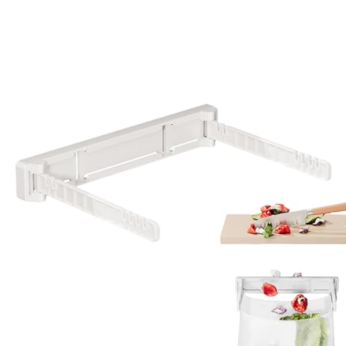 Hgbgfh ゴミ袋ホルダースタンド | 壁掛け式ゴミポーチホルダー,工具不要の折りたたみ式ゴミ袋スタンド キッチンシンク下 ガレージ RV キャビネットドア用 浴室 洗濯場