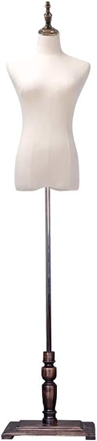 Torso Mannequin Stand, Female Mannequins Female Mannequin Body Torso with Sturdy Wooden Base, Adjustable Height Dress Form Clothing Display - We