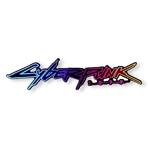 Image of Cyberpunk Vinyl Sticker and Car Decal - Water Proof, Reflective for Car, Laptop (Pink+Blue)