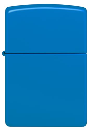 Image of Zippo 48628 Regular Sky Blue Matte Model Windproof Pocket Fuel Refillable Lighter, BIS Certified