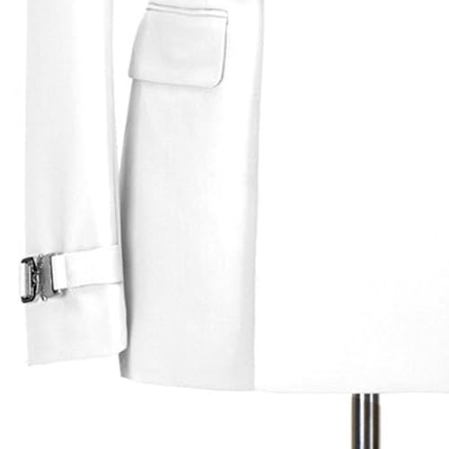 Men's 2 Piece Suit with Metal Clasp Slim Fit Suit Stylish Business Pants Casual Wedding Grooms Tuxedo Suit4