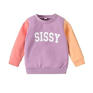 Murnouche Toddler Baby Boy Girl Letter Crewneck Sweatshirt Casual Long Sleeve Pullover Fall Winter Clothes