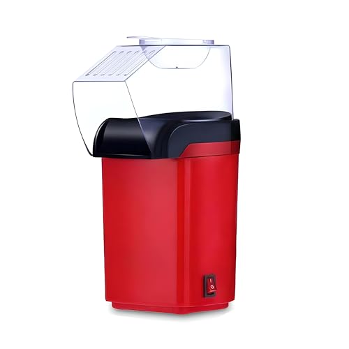 SIDRAL - Palomitera 1200W Para Hacer Palomitas en 2 Minutos - Palomitero Electrico que Incluye Taza Medidora - Haz Unas Deliciosas Palomitas con el Palomitero Aire Caliente (Rojo)