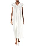 Shadowline Women's Plus-Size Silhouette 53 Inch Short Cap Sleeve Long Gown, Ivory, 2X