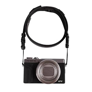 VOVMOEYA Camera Neck Strap, G7X MARK III body strap PU Shoulder Adjustable Strap for photographers for Fujifilm/for Nikon/for Canon/for Sony/for Minolta/for Panasonic/SLR/DSLR Cameras Texture-BLACK
