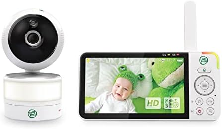 LeapFrog LF915HD Video Baby Monitor with 5” 720p HD LCD Display, 360° Pan & Tilt with 8X Zoom Camera, Color Night Vision, Night Light, Two-Way Intercom, Smart Sensors