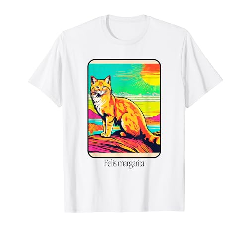 Felis Margarita Sand Cat Retro 70s Animal Lover T-Shirt