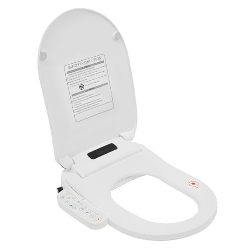 Asiento de inodoro inteligente japonés con calefacción, tapa automática, bidé con boquilla y barra de pulverización para esterilización, ducha, control lateral y luz nocturna