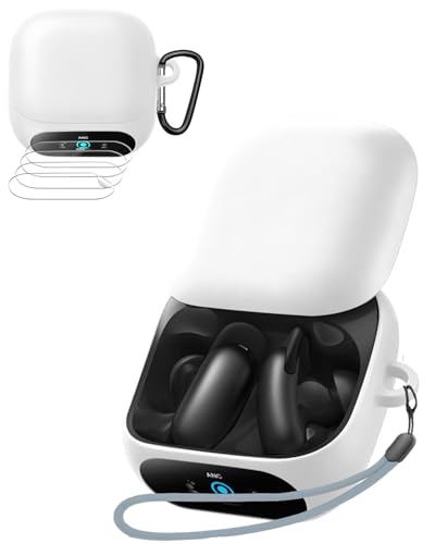 For Anker Soundcore Liberty 5 Pro �P�[�X+4���ی�t�B���� YAJOJO ���C�����X �C���[�z�� �[�d�P�[�X�J�o�[ �J���r�i�E�L�[�`�F�[���t�� �V���R���ی�P�[�X �����h�~ �ϏՌ� �h�o �L�Y�h�~ �w��h�~ Anker S