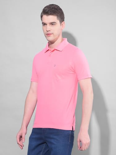 Image of Dollar Men's Pack of 1 Solid Cotton Blend Polo Neck T-Shirt