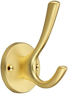 TUNNY 5 Pack Round Coat Towel Hooks - Gold Brushed Coat Hooks for Hanging Coats Towel Hooks for Bathroom Wall Mounted Zinc Alloy Bath Towel Hooks Robe Clothes Hook Holder Heavy Duty Wall Hooks