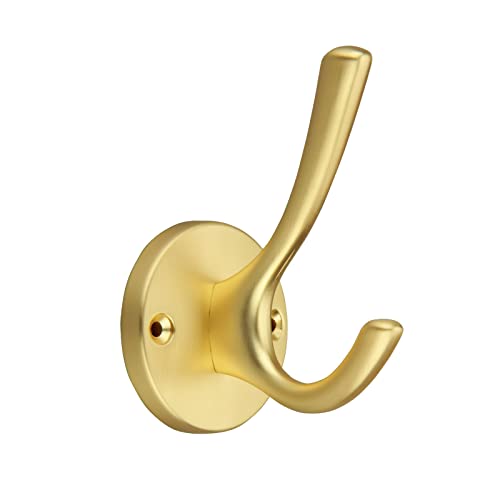 Tunny 5 Pack Round Coat Towel Hooks - Gold Brushed Coat Hooks For Hanging Coats Towel Hooks For Bathroom Wall Mounted Zinc Alloy Bath Towel Hooks Robe Clothes Hook Holder Heavy Duty Wall Hooks #TOP10