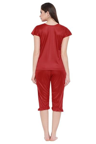 Image of Top & Capri Night Suit Set for Women