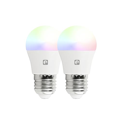 Garza Smarthome - Pack 2 Bombilla LED Inteligente Wifi Esférica G45 E27 5W (40W de Equivalencia)...