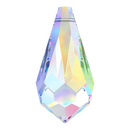 13 X 6.5Mm Austria Crystal 6000 Classic Drop Pendant Beads By 6-Pcs (Crystal Ab) #TOP8