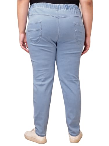 Women's Denim Light Blue Jeggings – Formal Wear Jeggings, Ultra Plus Size Comfortable Stretchable Denim Jegging2