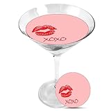 Snowy River Cocktail Toppers - Kiss - Edible Fondant Toppers for Cocktails, Milkshakes, Cakes & Ice Cream - Easy to Use - 6 Pack