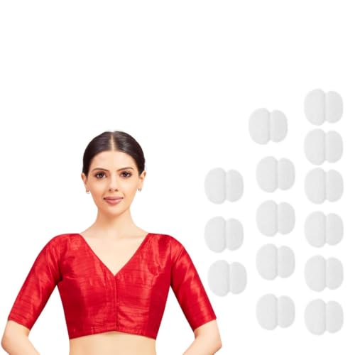Image of Studio Shringaar Women Readymade Raw Silk V Neck Saree Half Sleeve Blouse