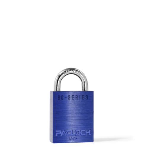 Image of PACLOCK's SR-90A Padlock, 3 /4 inch Tall Hardened Steel Shackle, High Performance 6-Pin Cylinder, Keyed Differently w / 2 Keys, Blue