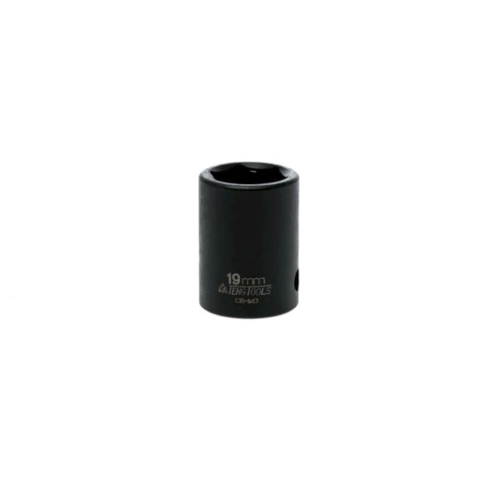 Teng Tools 19MM 1/2 Inch Drive ANSI 6 Point Metric Shallow Chrome Molybdenum Impact Socket | Mechanic Tool | Hand Tool - 920519AN