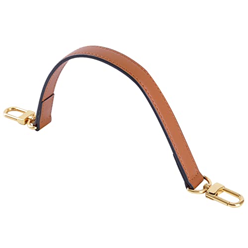 Image of Genuine Leather Plain Strap Replacement Top Handle Leather Strap for Handbag (Caramel, 26 in)