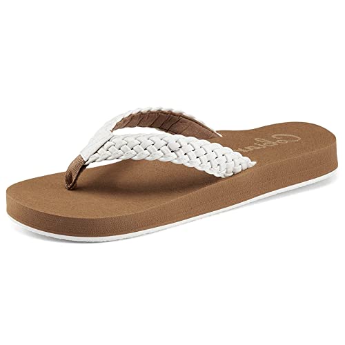 Cobian Women’s Summer Active Comfort Thick Top Sole Thong Braided Bounce Flip-Flops