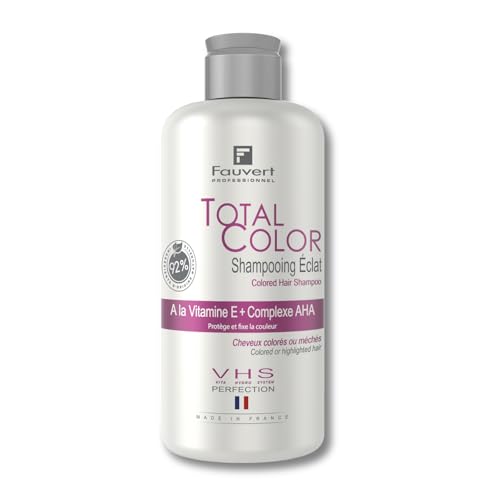 Fauvert Professionnel Shampooing Cheveux Colorés Total Color - Shampoing Sans Sulfate - Brillance & Protection UV - Soin Cheveux Colorés et Méchés -...