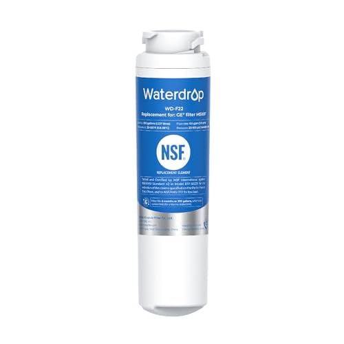 Waterdrop MSWF Refrigerator Water Filter Reduce Chloramine for CA, FL and Washington, NSF 42 Certified, Reduces Chloramine, Chlorine, Replacement for GE® MSWF, 101820A, 101821B (Package May