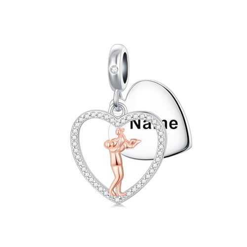 Image of PROESS Father Mother Daughter Charm fit Charms Bracelet Sterling Silver Charms for Bracelets Birthday Valentines Day Gifts for Daughter Mother Lover