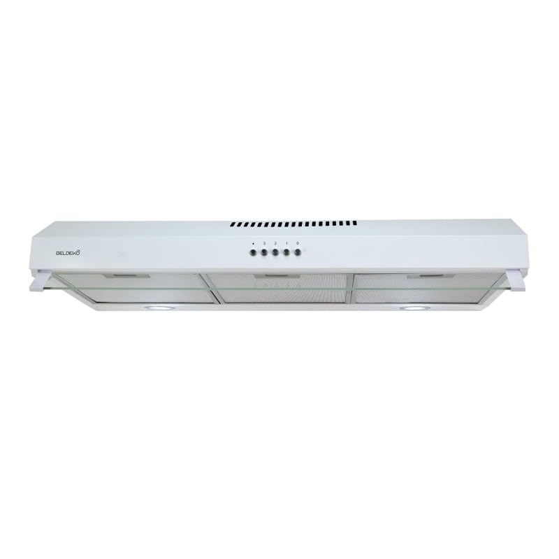 BELDEKO Hotte Casquette 90 cm Blanc 438 m3/h 200W - Marque Française