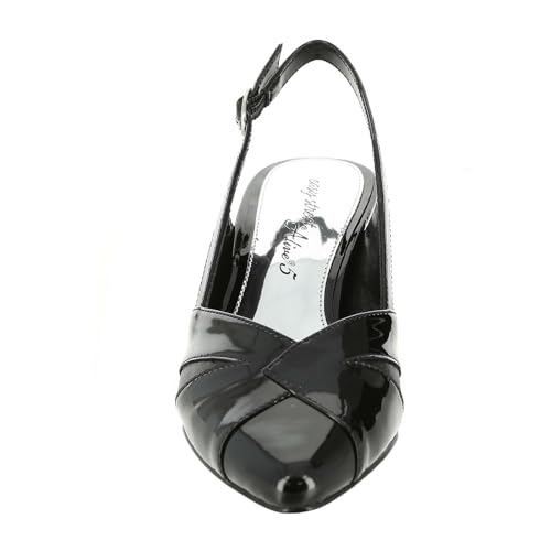 Escarpins noirs vernis Avena confortables avec talon stable en 41 - 5